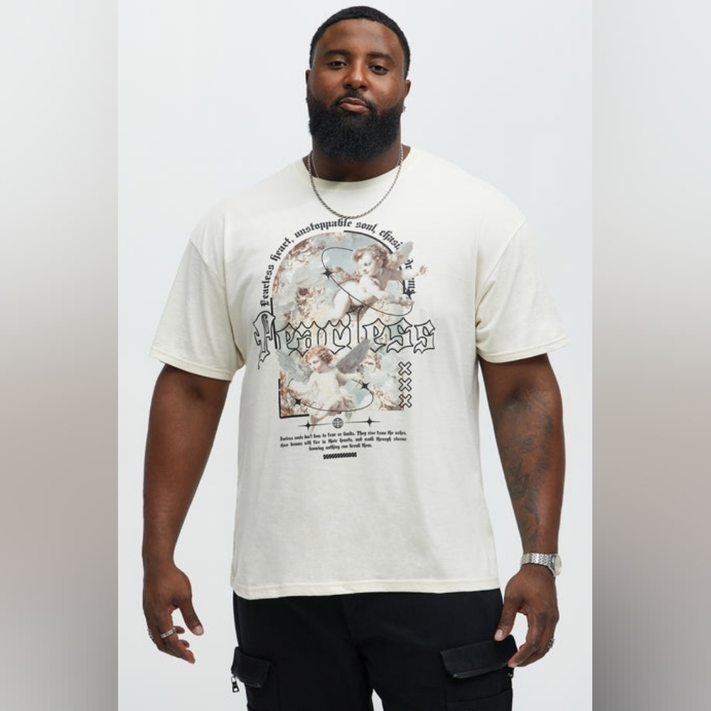 Fearless Divinity Graphic Cream T-Shirt